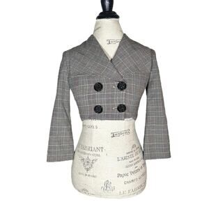 To The Max | Women | Glen Plaid Colorful Cropped Blazer | Size Small